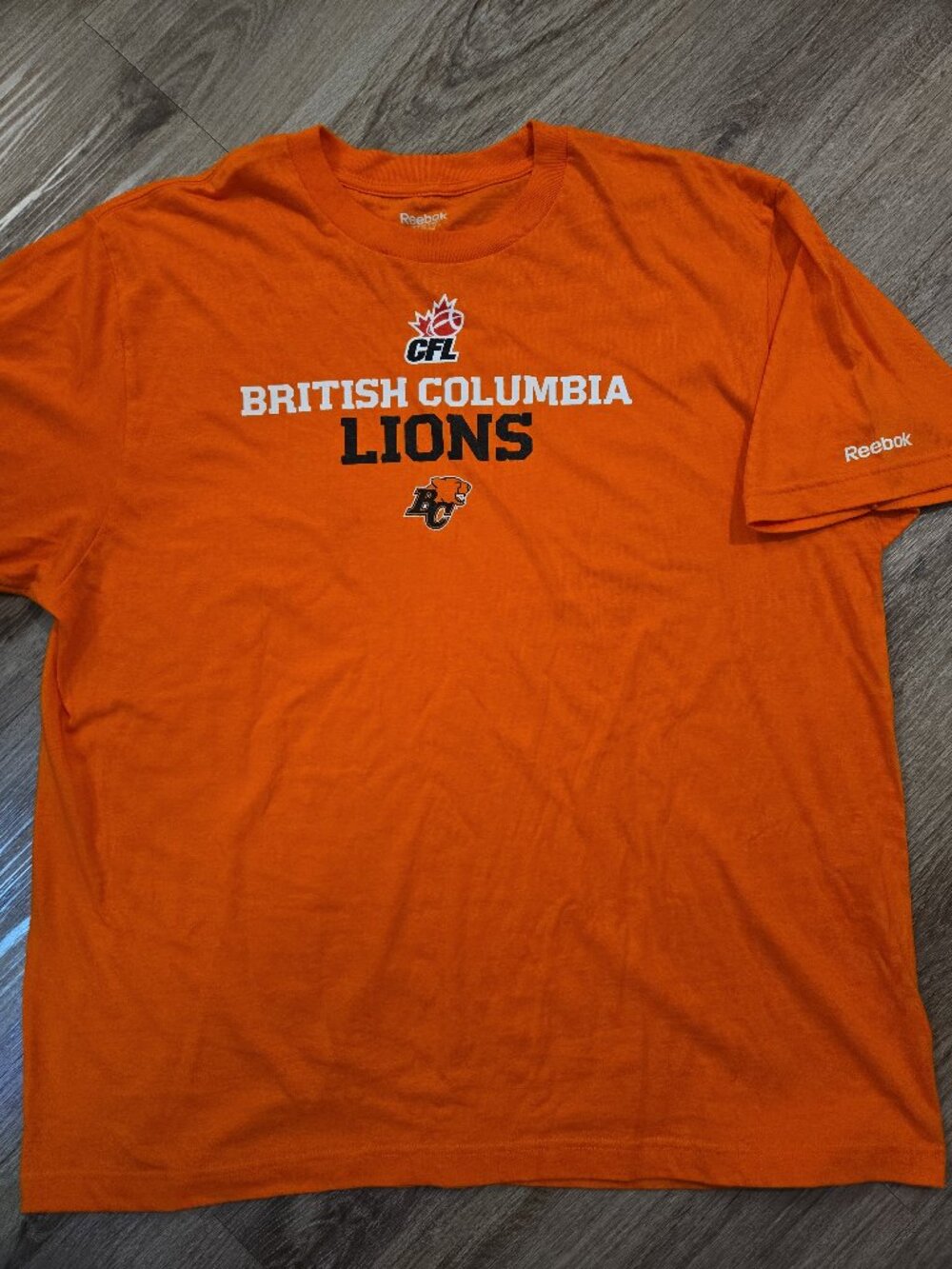 Reebok CFL BC Lions Orange T-Shirt 100% Cotton